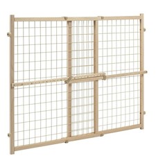 Position  Lock Tall Wide Baby Gate, Natural, Fits 31-50 in.  