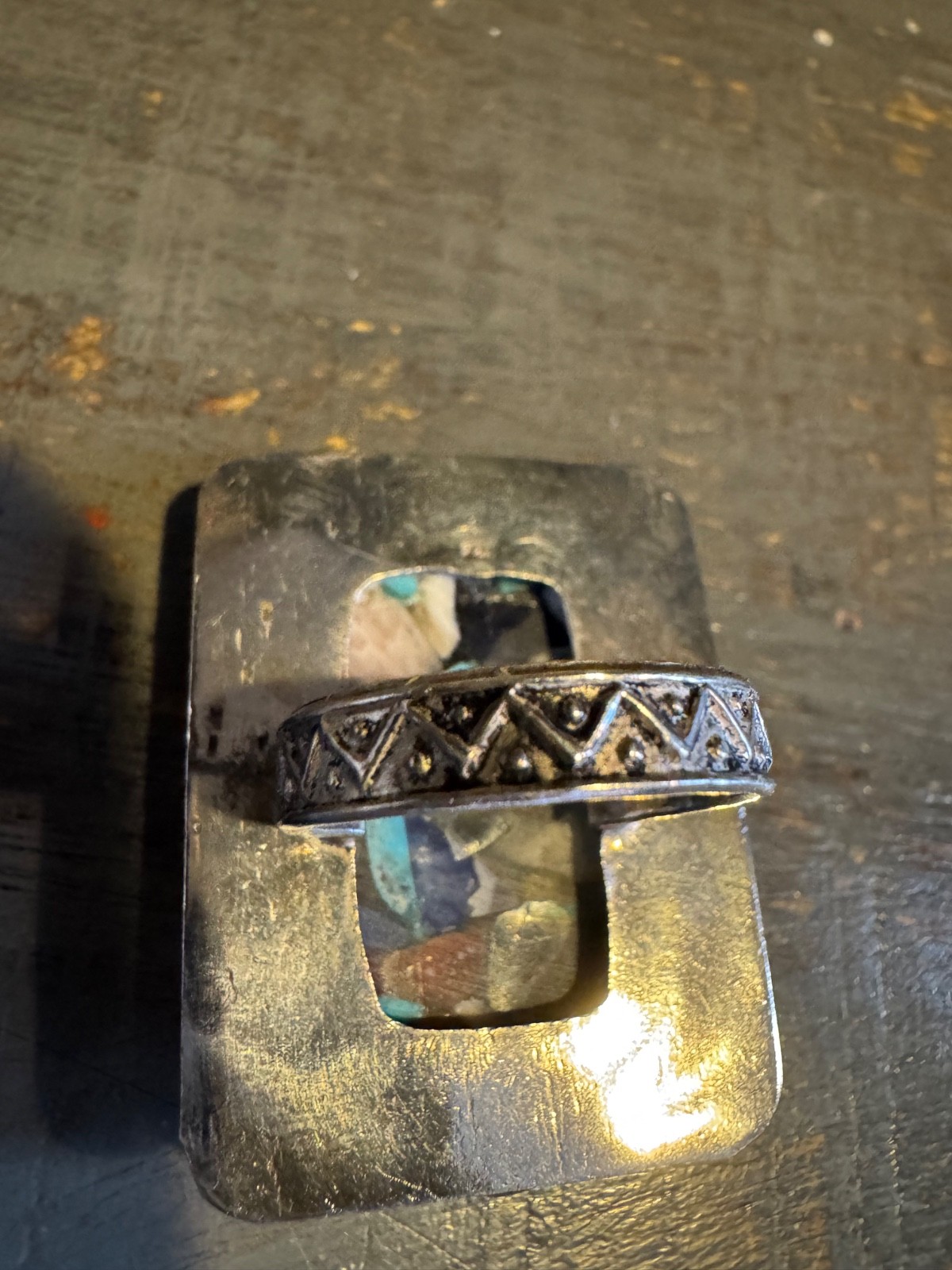 Statement Ring - Silver-tone. Size 7.5 - image 5