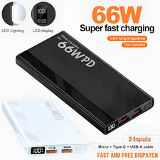 Power Bank 20000mah 66W Portable Fast Charger External Battery for Mobile Phone