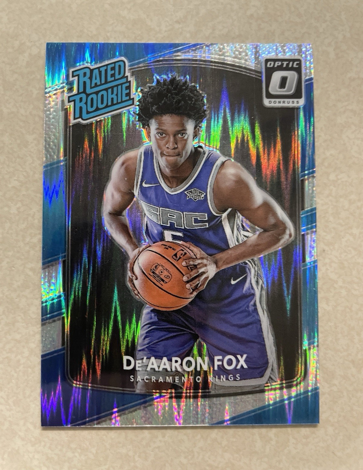 Panini 2017-18 Donruss Optic De'Aaron Fox Kings Rated Rookie Shock #196 RC