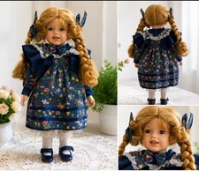 Sammlerpuppe / Porzellanpuppe 42 cm mit Kleid...