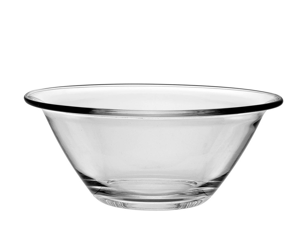 Bekinox Round Salad Bowl Transparent Glass 1 Pcs, Diameter 17 Cm