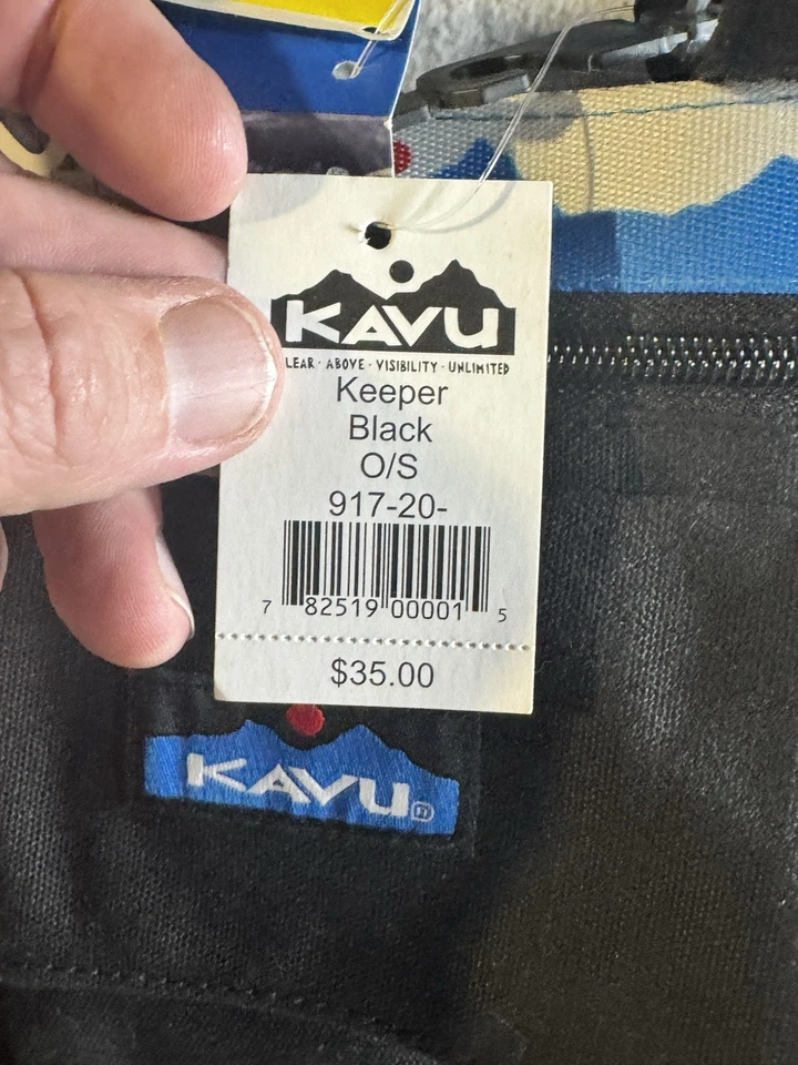 Bandolera de lona Kavu Keeper gris carbón negra con incrustaciones de sabana 11 x 9" Foto 4 de 4