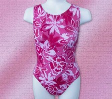 Gymnastics Leotard Girls sz CM Child 8 Pink  Fuchsia shades floral New leo ca