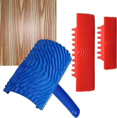 3PCS Faux Wood Grain Tool Set, Textured Paint Roller Soft Rubber, Woodgrain Tool