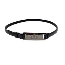 Vintage Gucci Womens Black Leather Skinny Waist Belt Size 70