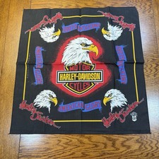 Vintage Harley Davidson Bandana Bald Eagle American Glory USA Made 90s