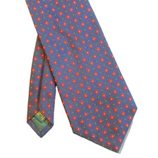 LAUREN RALPH LAUREN men’s Silk Classic Graphic Tie In Blue HAND-MADE USA Made