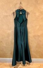 Alfred Sung D824 Hunter Green Sleeveless Bridesmaid Dress 6R 100% Polyester