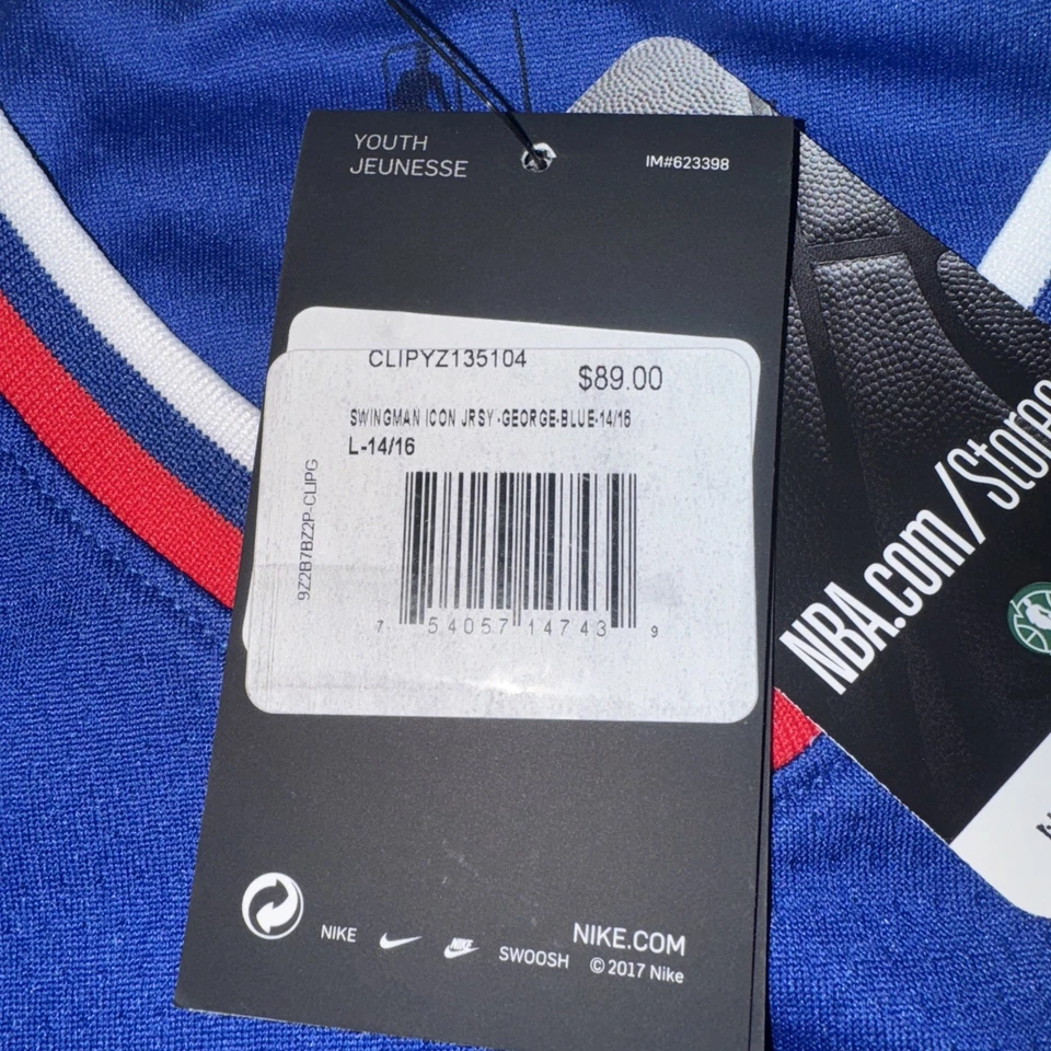 NBA LA Clippers #13 Paul George Nike DriFit Джерси молодежный размер большой новый с Ярлыками $89 Рекомендуемая розничная цена производителя - Изображение 4 из 4