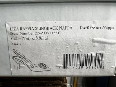 y  Frances Valentine Women's Liza Raffia Slingback Pump Natural Nappa