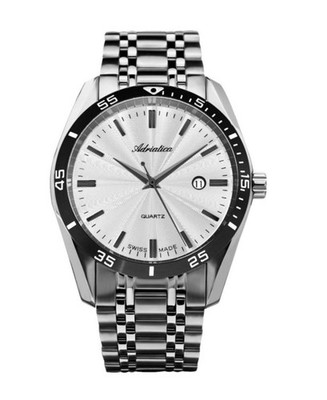ADRIATICA Men Quartz Casual Watch Classic Dress Silver Dial Waterproof Swiss