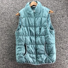 Infinity Woman Puffer Vest Mint Green Teal Womens Sz 40/m Full Zip Pockets