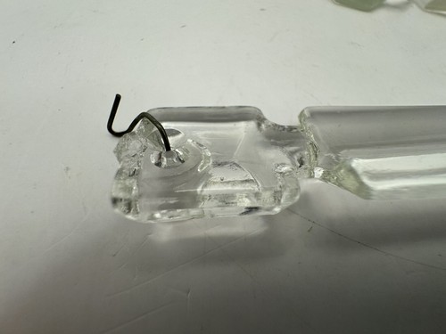 6 Antique Crystal Table Lamp Prisms Flat Head Drop 1 Missing Brass Wire - Picture 5 of 7