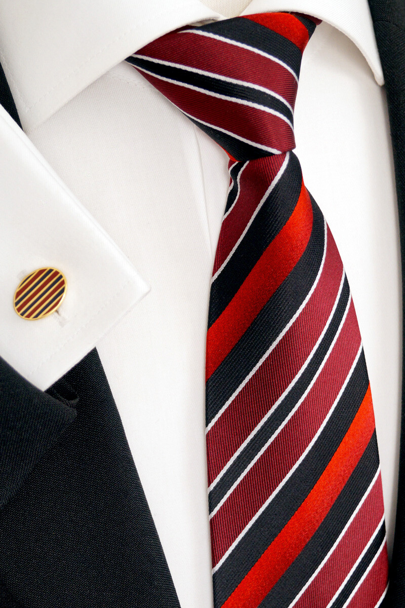 Cravate D'affaire En Soie Pour Homme - Marron, Motif Géométrique, Neuve Avec étiquettes