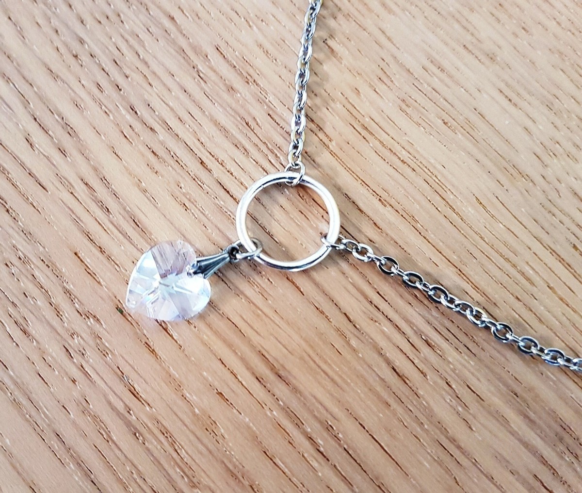 O-Ring Day Collar Made with Swarovski Crystal Moonlight Heart bdsm