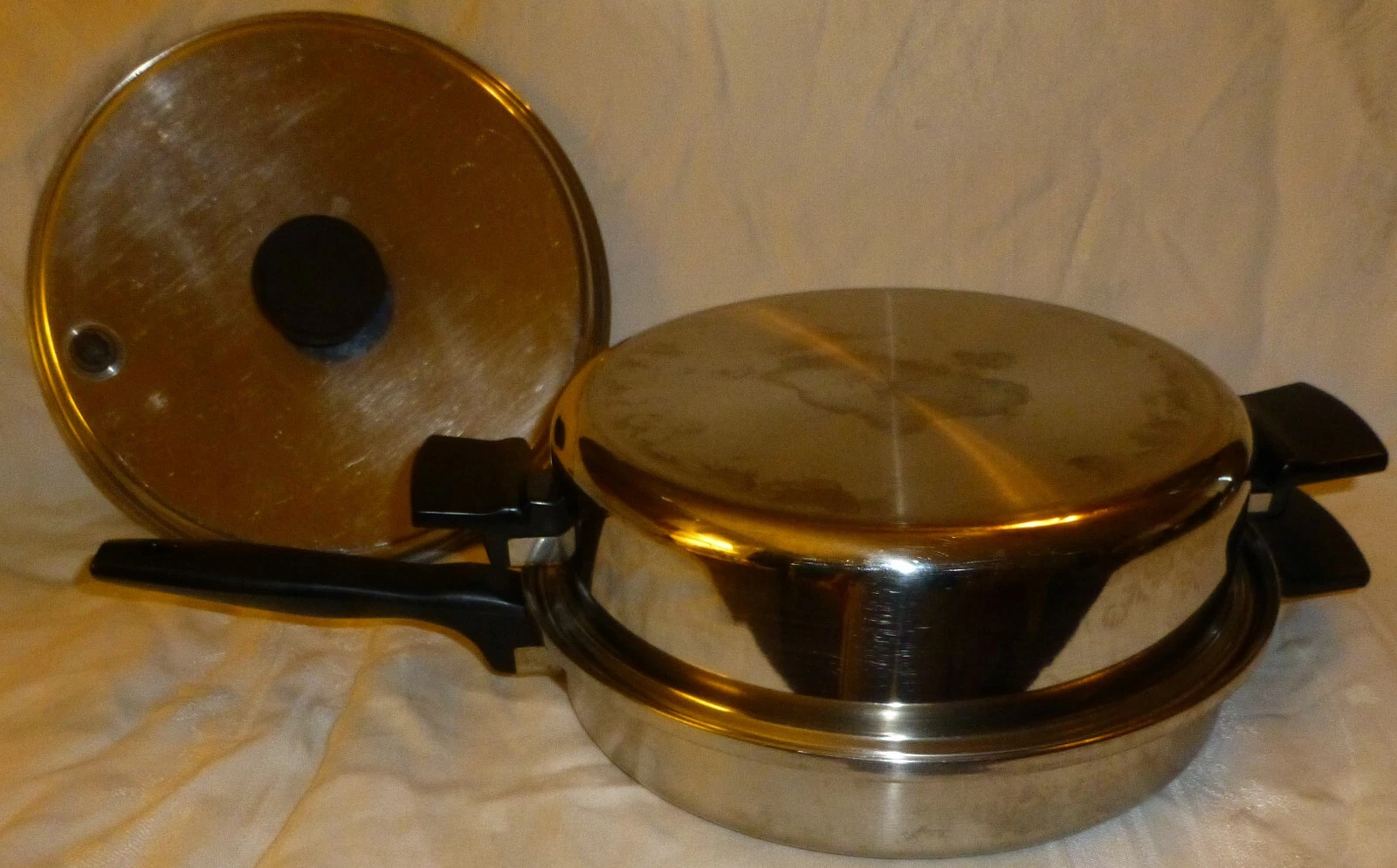 VTG Royal Prestige 3 Piece Set Dutch TRI-CLAD 304 Stainless Steel 11" Skillet