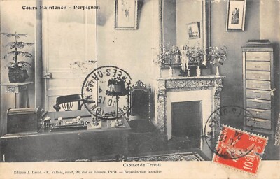 Old postcard 66 PERPIGNAN / COURS MAINTAINON / WORK CABINET