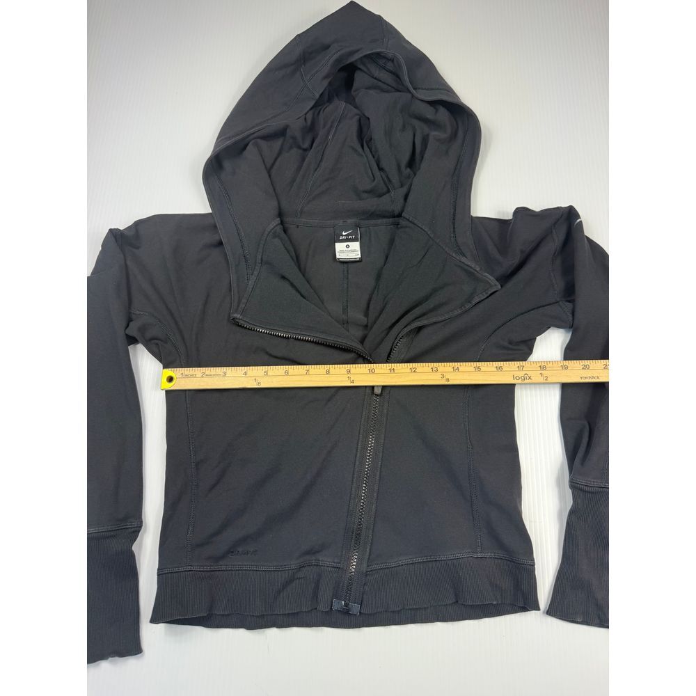 SACAI X NIKE Nike Dri FIT Nero Asimmetrico Zip Up Sportivo Felpa con Cappuccio Allenamento Giacca S