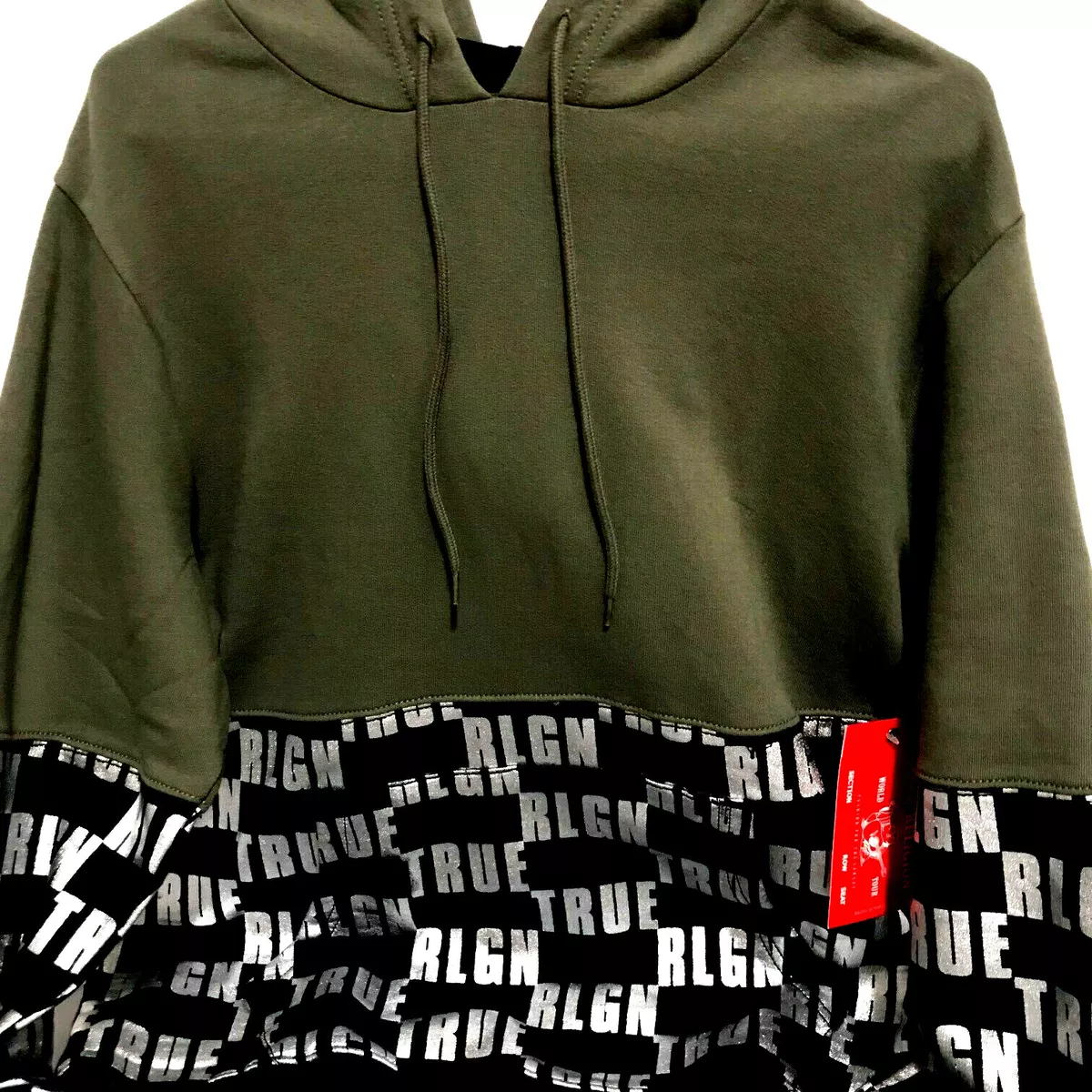 True Religion Men s Green Monogram Pullover Hoodie Jacket
