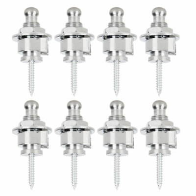 4/8PCS Guitar Strap Locks Buttons Schaller Style Locking Systerm Silver US NEW