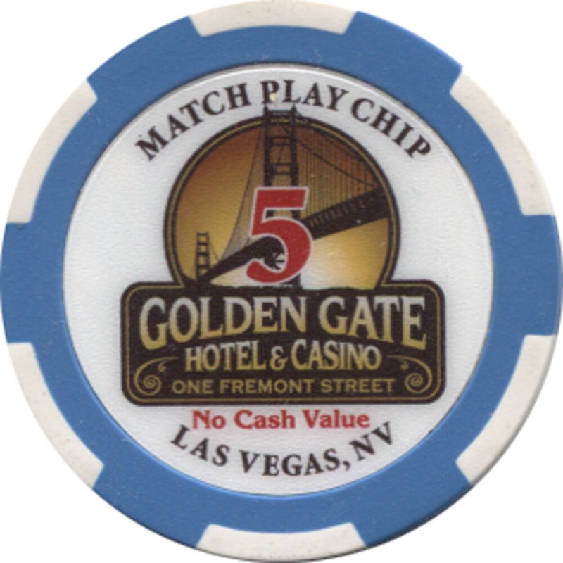 5 NCV Match Play Chip Golden Gate Casino Las Vegas Nevada 
