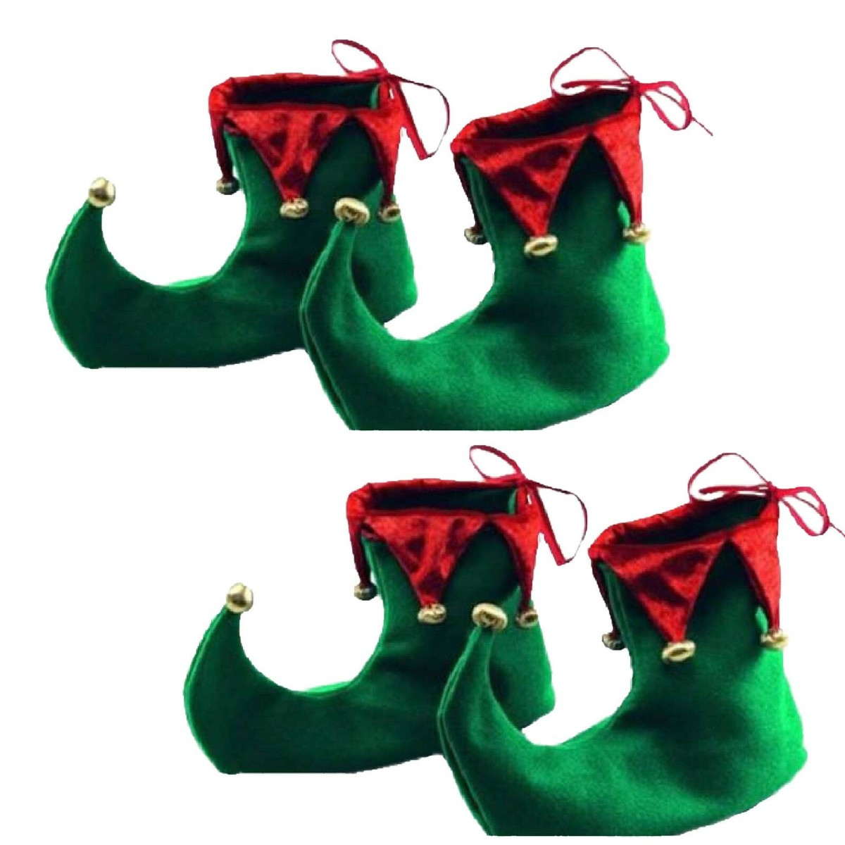 Elfenmütze & Elfenschuhe Erwachsene - Weihnachtself Kostüm Zubehör Mit Hut, Schuhe & Strumpfhose Für Herren & Damen