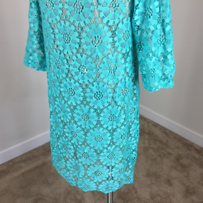 Jessica Howard M 10 lace dress Seafoam Green Shift 3/4 sleeve Cocktail  Party Wow | eBay