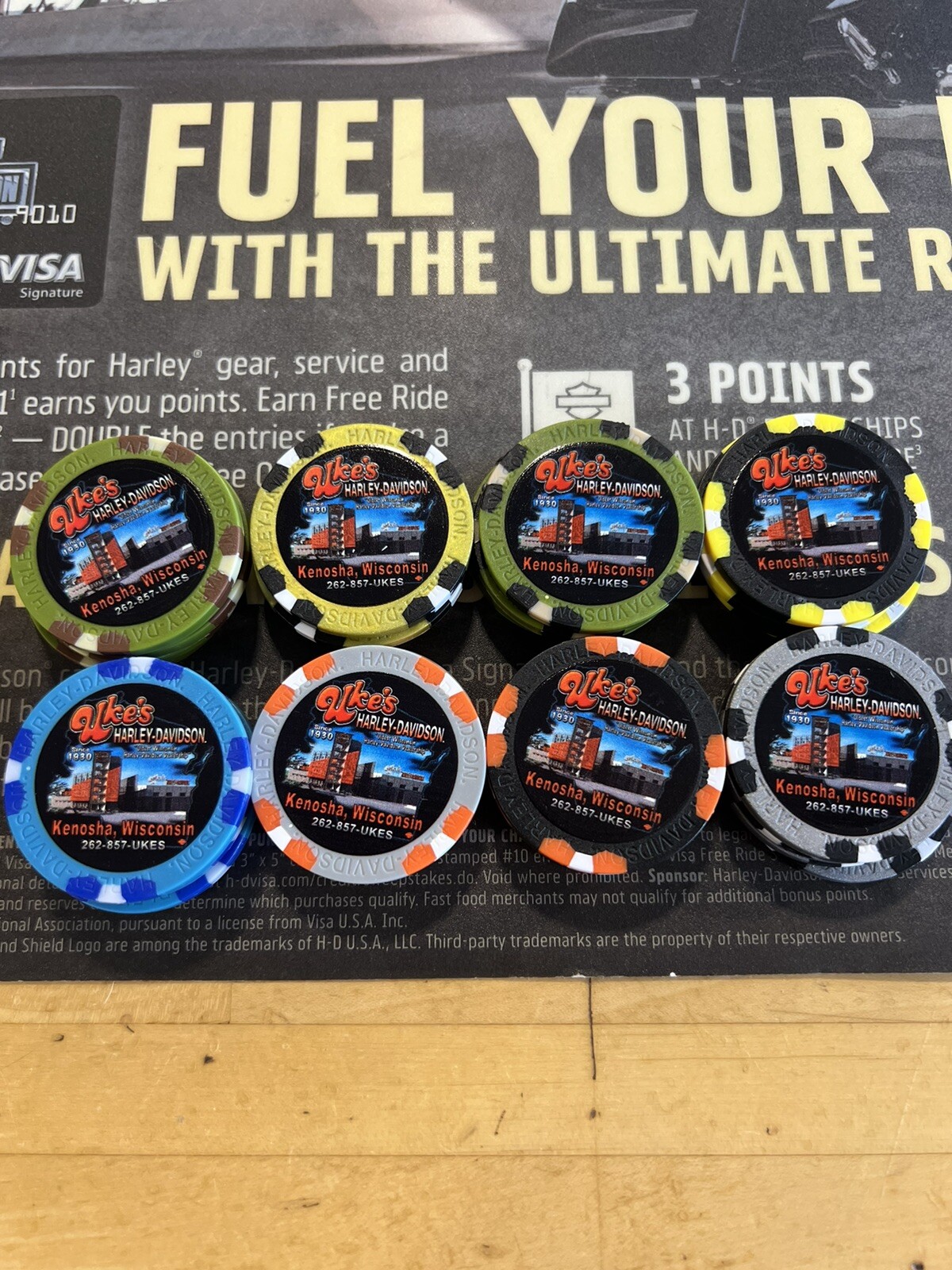 harley davidson poker chips Ukes Hd kenosha wi eBay