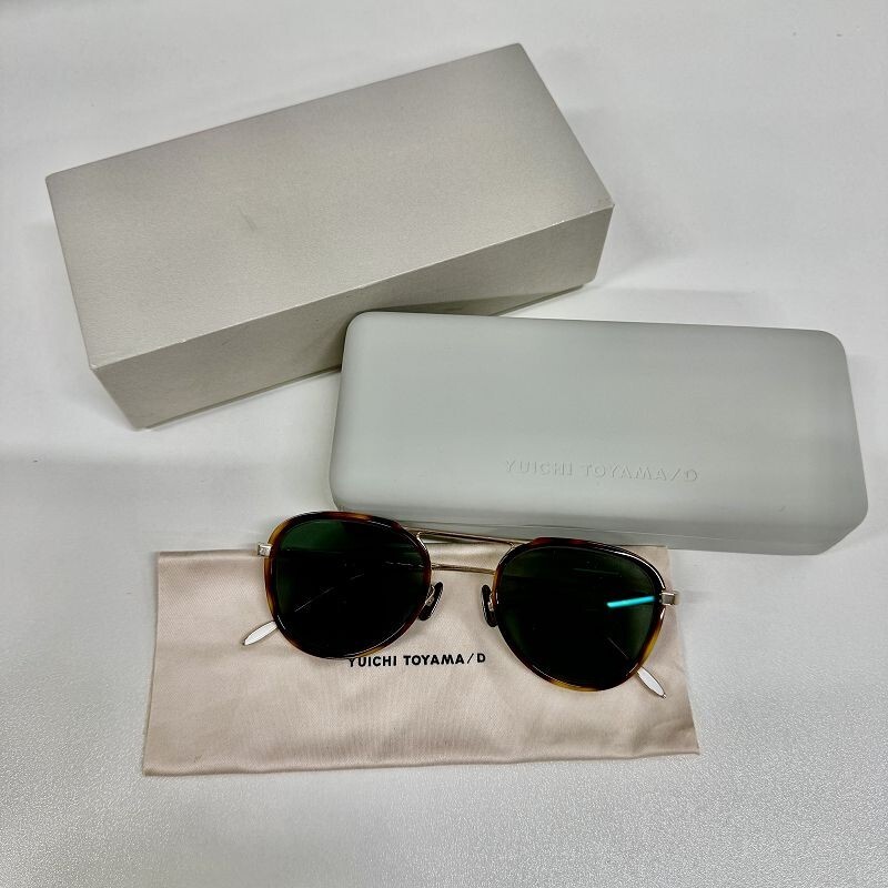 Yuichi Toyama F Lyonel Brown Gold Tone Metal Teardrop Sunglasses  