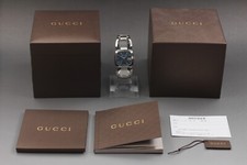 【Near MINT / Full Set】 GUCCI YA125405 Blue Dial 125.4 Chain Quartz Ladies Watch