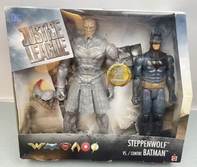 MATTEL DC JUSTICE LEAGUE STEPPENWOLF VS. BATMAN POSEABLE 12'' ACTION FIGURES