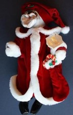 Robert Raikes Santa With Wooden Boots and A Wooden Stand Box 1990 Classic RARE -
