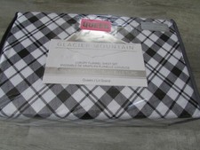 NEW QUEEN FLANNEL SHEET SET BLACK PLAID FLANNEL COTTON FLANNEL SHEET SET