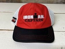 NEW Ironman Captain Race Hat Red/Black/White Snapback Mesh Fits Most Fitness