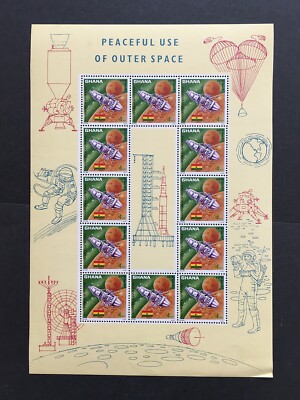 1968 Ghana 3 mini sheets of 12 and 1 SS - Peaceful use of Space, MNH ...