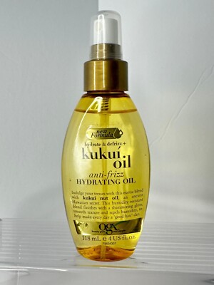 New Formula OGX Kukui Oil Hydrate & Defrizz Anti Frizz Hydrating Oil, 118 ml