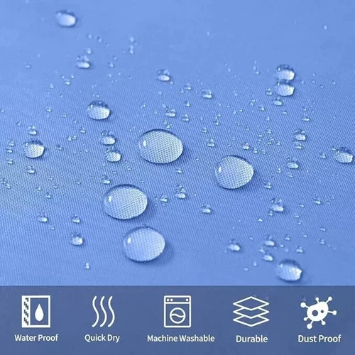 Bathroom Shower Curtain–Plain Blue Polyester 72x78 Inches, Waterproof & Durable - Picture 3 of 7