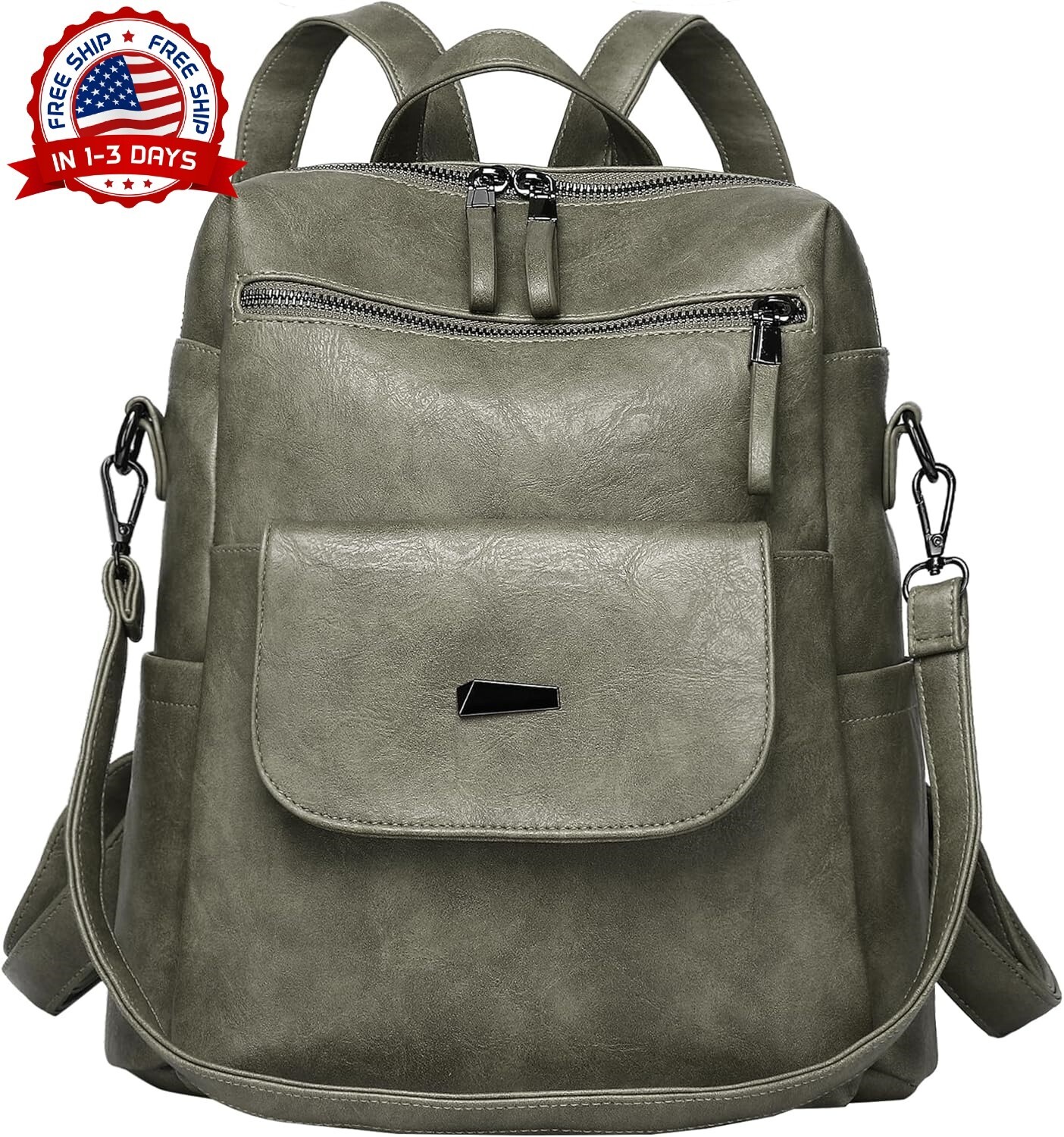 Mochila De Piel Sint&eacute;tica Para Mujer De Capacidad Bolso Dis