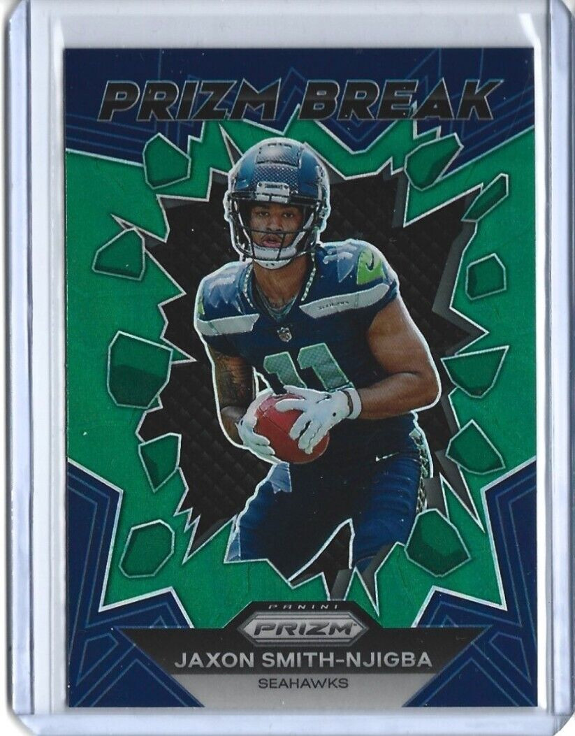 2023 Prizm Jaxon Smith-Njigba Green Prizm Break #PB-2 Seahawks RC