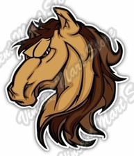 Mustang Stallion Horse Head Cartoon Gift Car Bumper Vinyl Sticker Decal 4"X5"