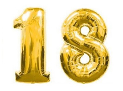 40'' Large 18 Gold Number Balloons 18th Birthday Anniversary Foil Float Helium