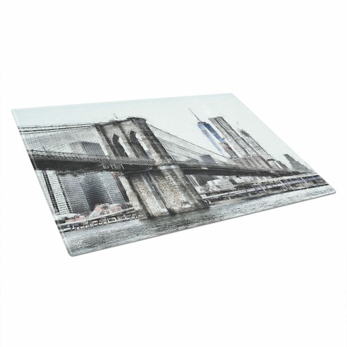 Brooklyn Bridge In New York Chopping Board Glass Textured for Kitchen - Picture 2 of 6