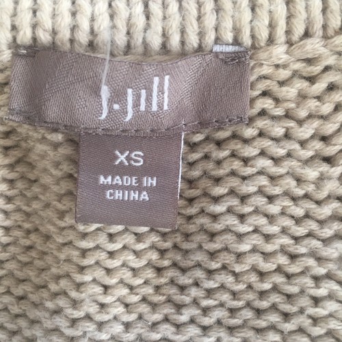 J. Jill Knit Cardigan Sweater Size XS Beige Open Button Snaps #560 - Picture 5 of 10