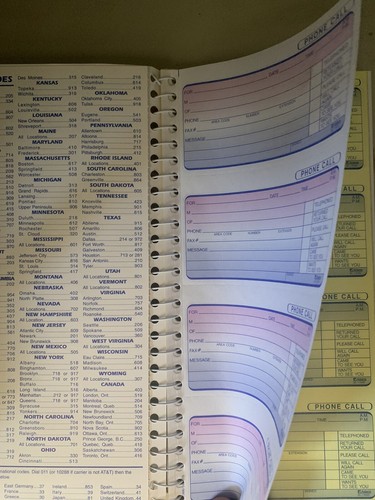 New Phone Message Book 2-Part 400 Sets Carbonless SC1154D Adams spiral bound - Picture 3 of 3