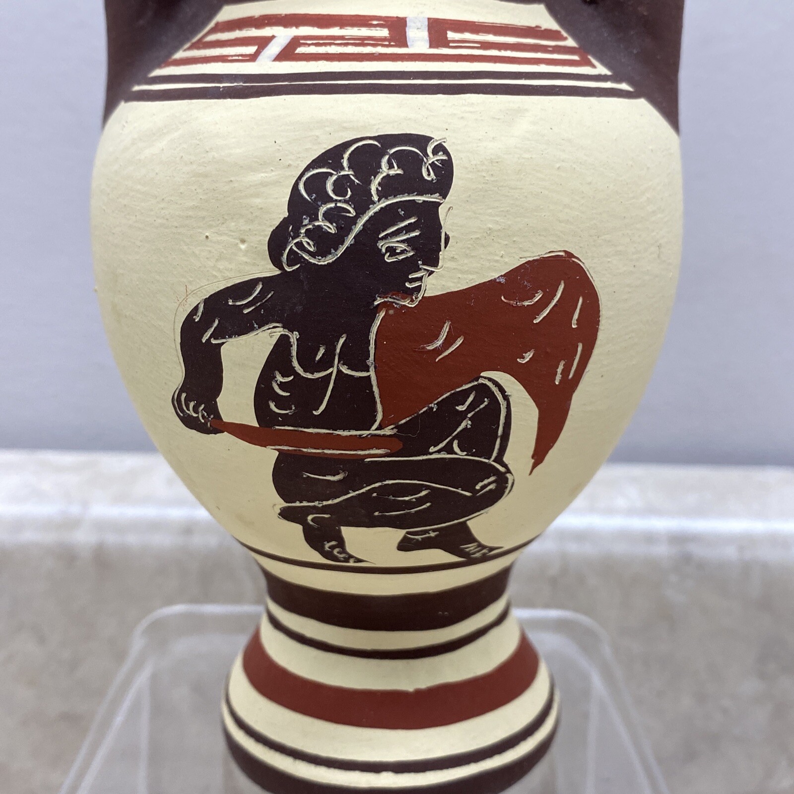 Greek Hand Made Ceramic Pottery 5.5 Inch Vase Made in Greece Art