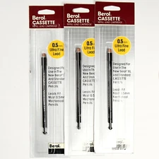 3 packs Berol Refill Leads f/ Cassette and XL Mechanical Pencils 0.5mm HB