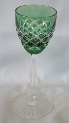 Baccarat Crystal Burgos Emerald Cordial Wine Goblet 5 1/8'', Signed