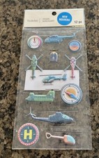 Recollections HELICOPTER Dimensional Stickers 12 Pieces
