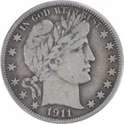 1911-S Barber Silver Half Dollar VF Uncertified #119
